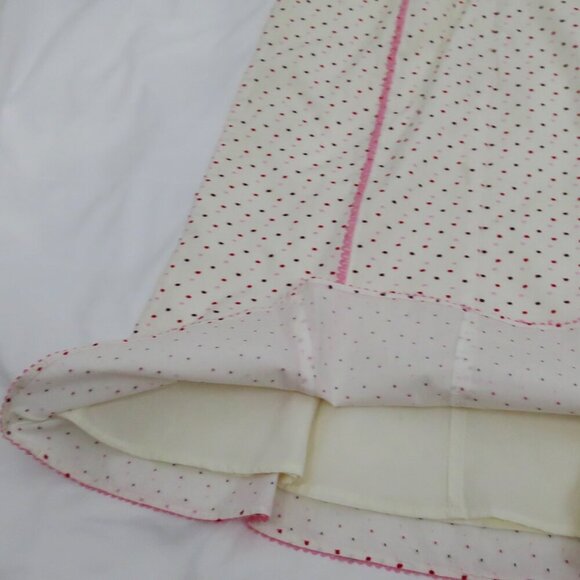 NWT Helen Wang Pink Swiss Dots Trumpet Skirt with Embroidered Seam Detail - Picture 6 of 14